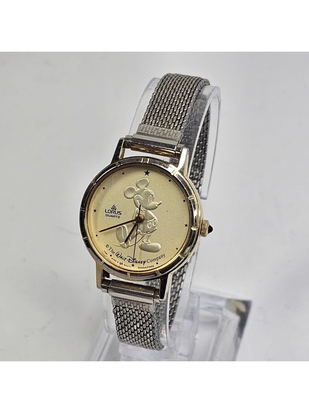 Vintage Lorus Disney Mickey Quartz Watch Y481-1730 Gold Tone Adjustable Strap